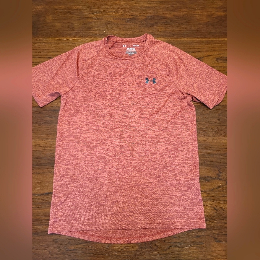 Under Armour Men's Small Orange "The Tech Tee" Lightweight Athletic Casual Shirt